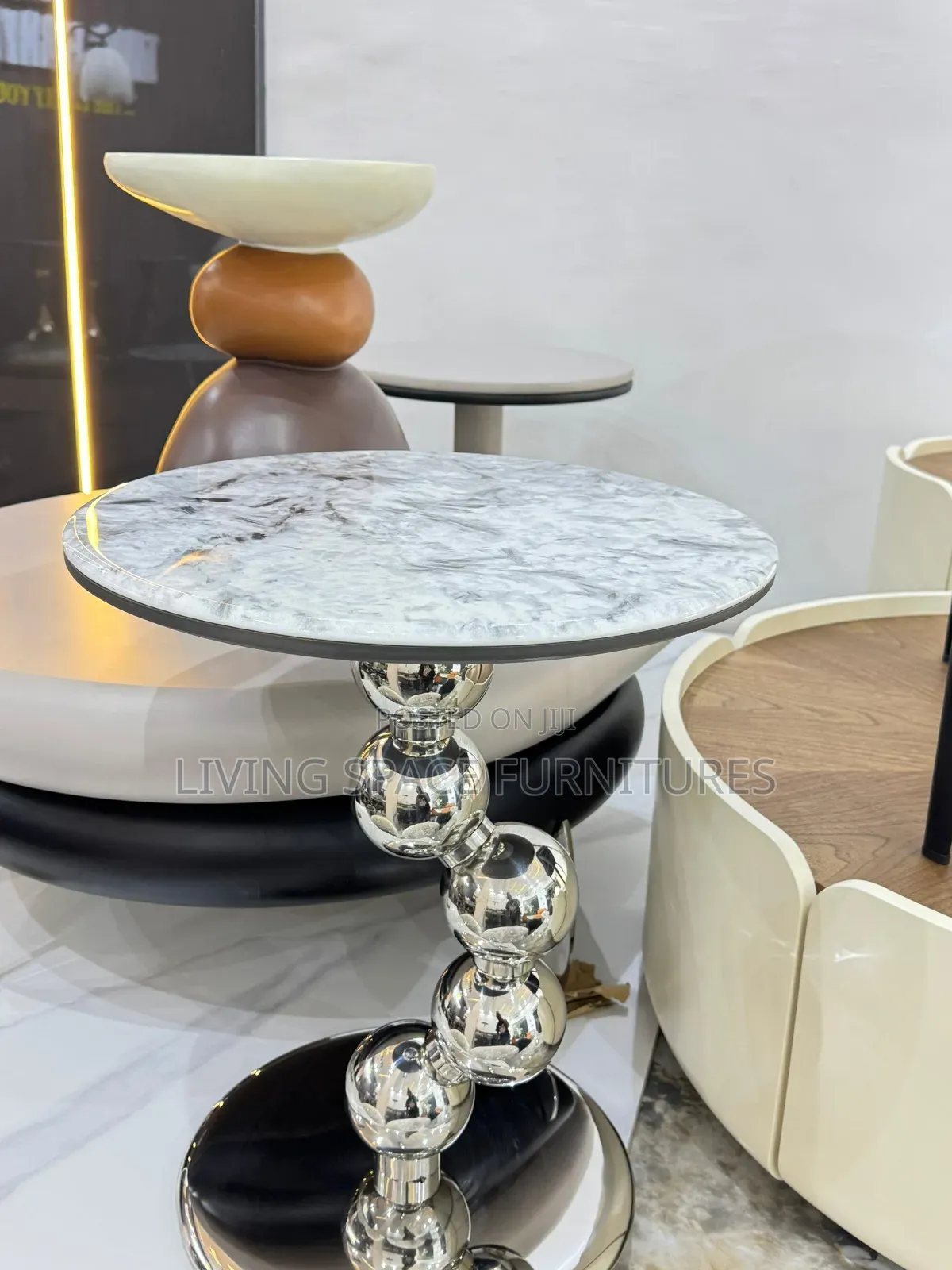 Luxury Marble Top Side Stool