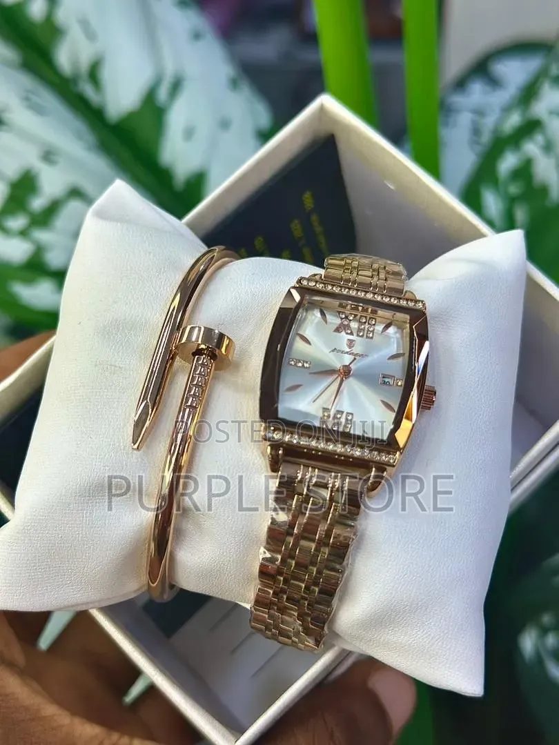 Poedagar Ladies Watches and Bracelets Set Stainless Steel