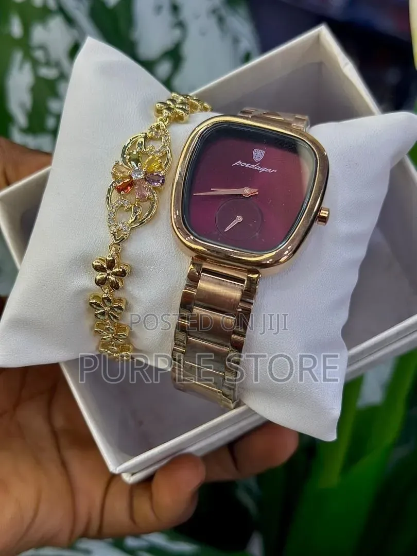 Poedagar Ladies Watches and Bracelets Set Stainless Steel