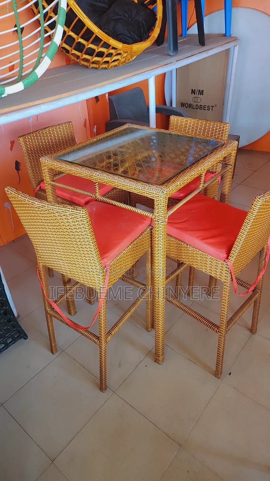 Gol Color Bar Chair Rattan Set