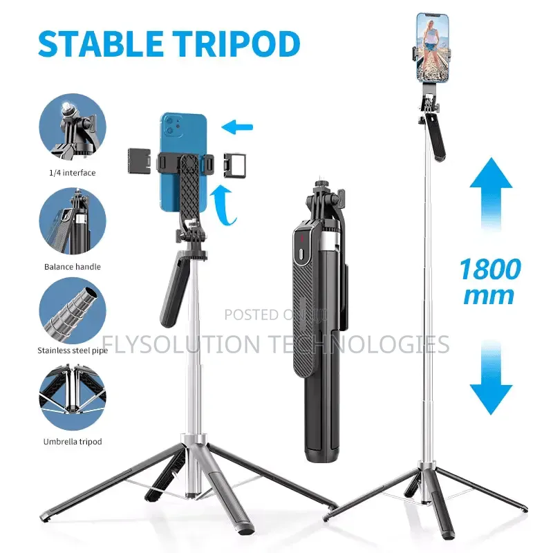 P180tk Phone Selfie Stick Bluetooth Remote Extendable Tripod Stand
