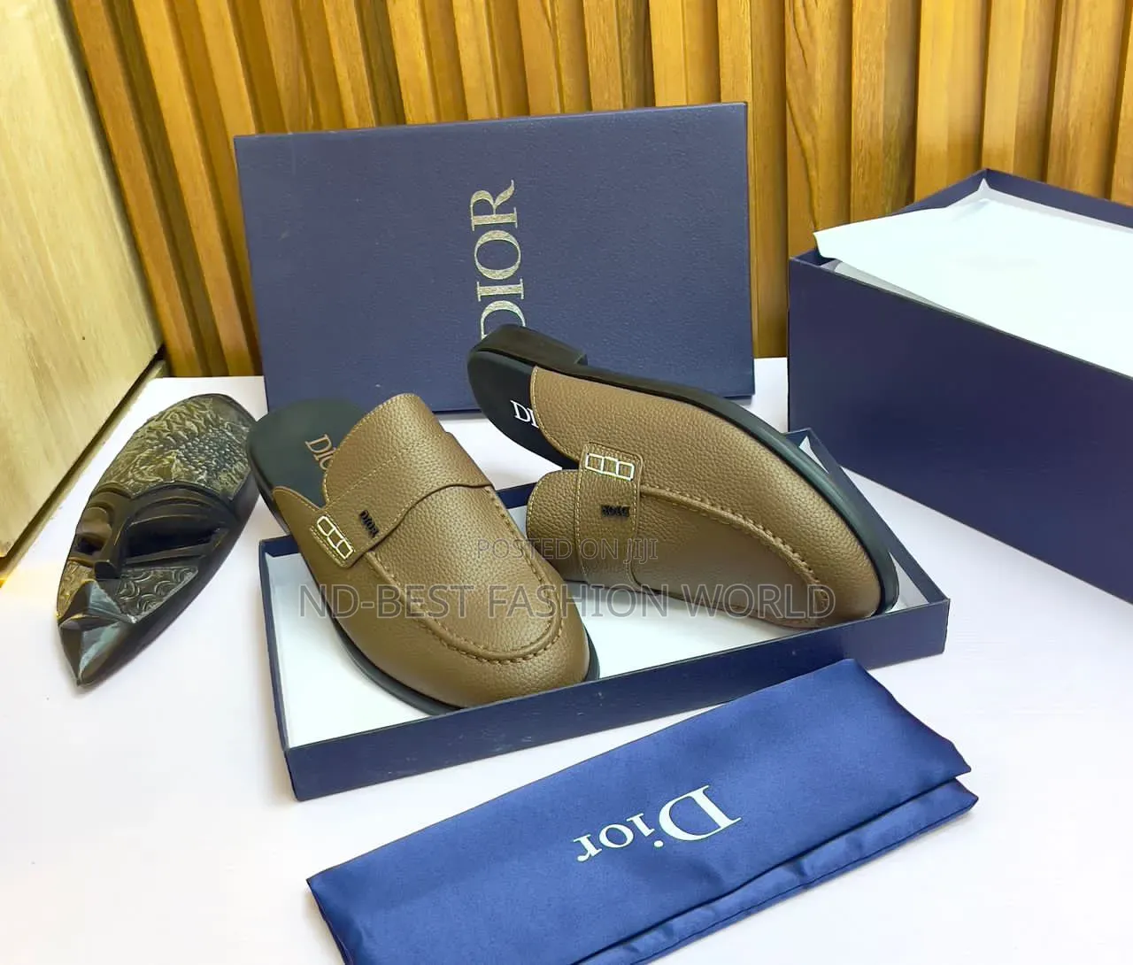 Dior Black Leather Half Shoe