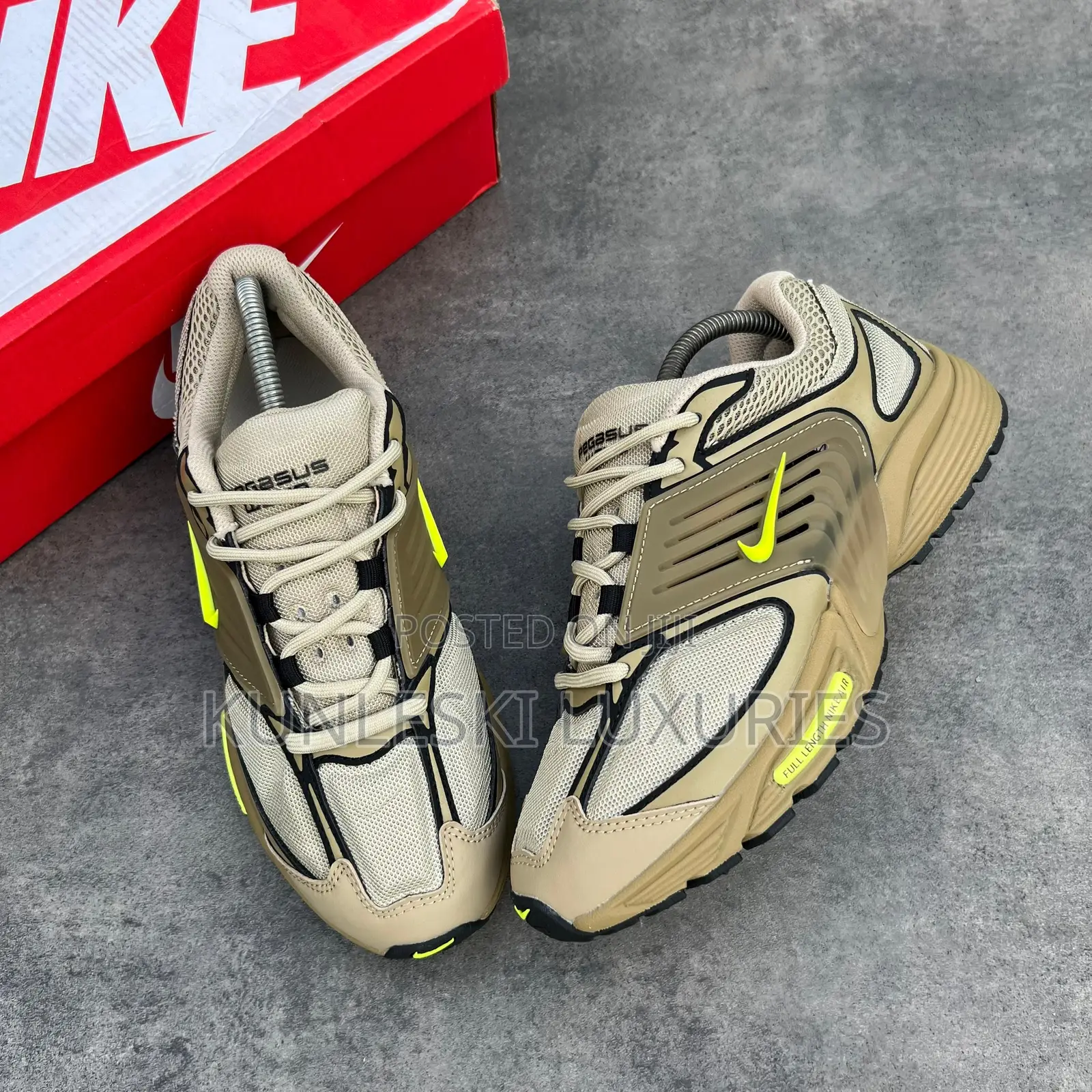 Original Nike Air Pegasus Wave Triple Black Khaki Sneakers