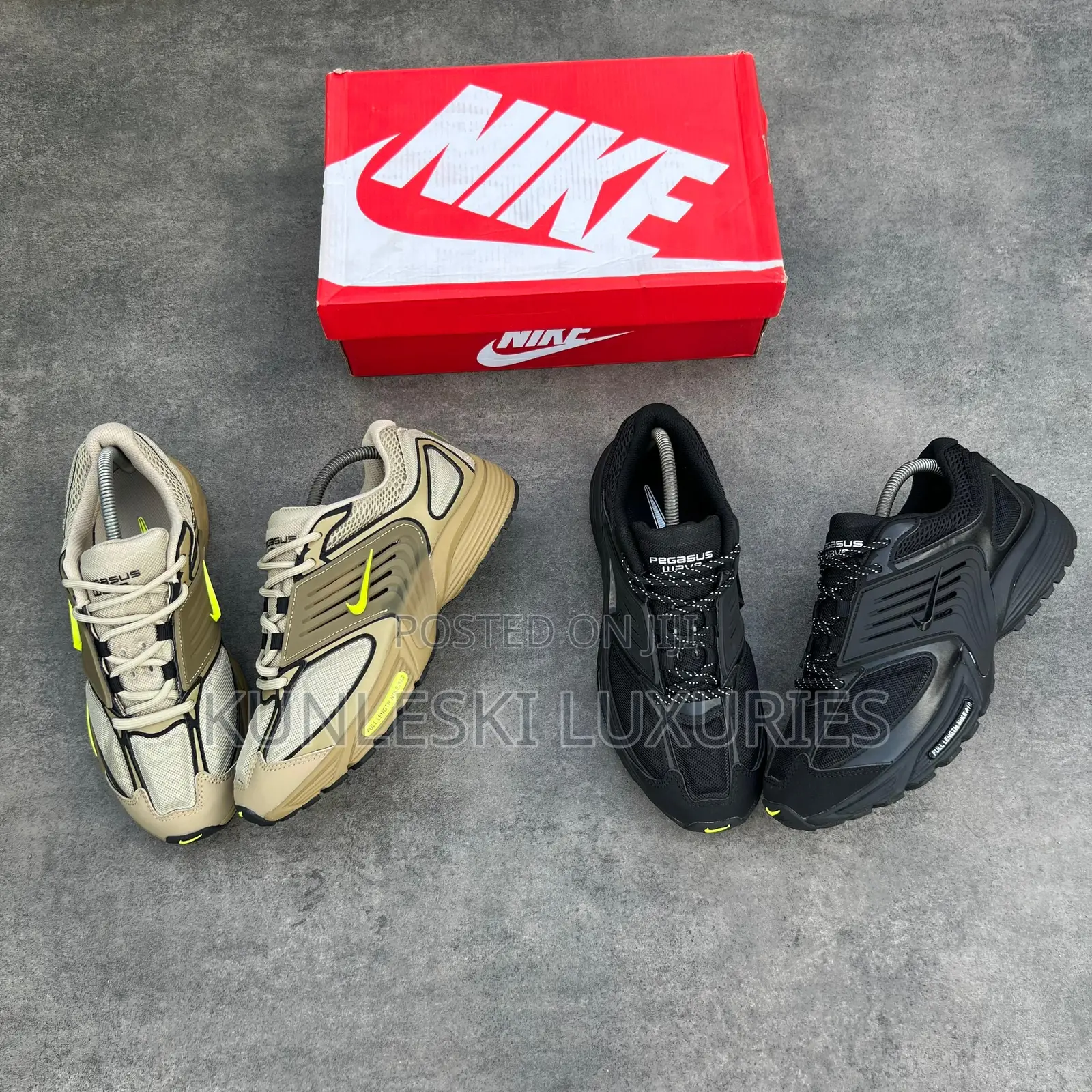 Original Nike Air Pegasus Wave Triple Black Khaki Sneakers