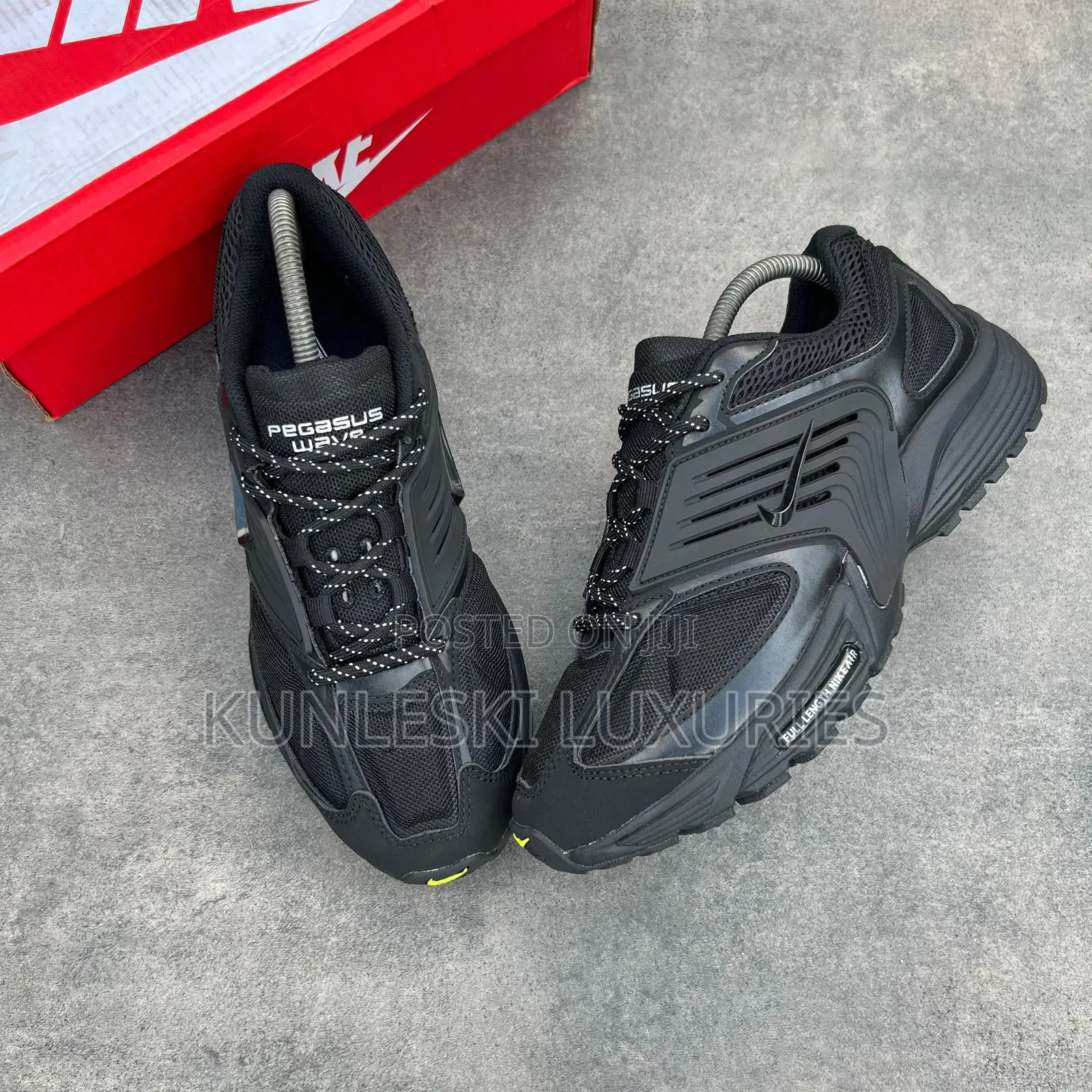 Original Nike Air Pegasus Wave Triple Black Khaki Sneakers