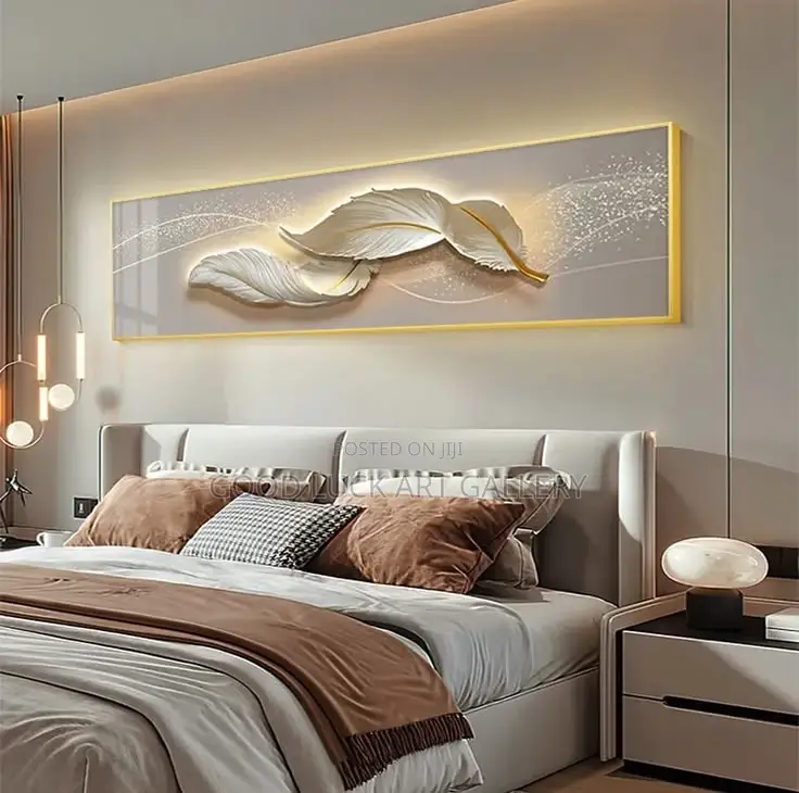 Abstract White Feather Wall Art