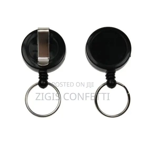 Black Id Badge Reels With Key Ring