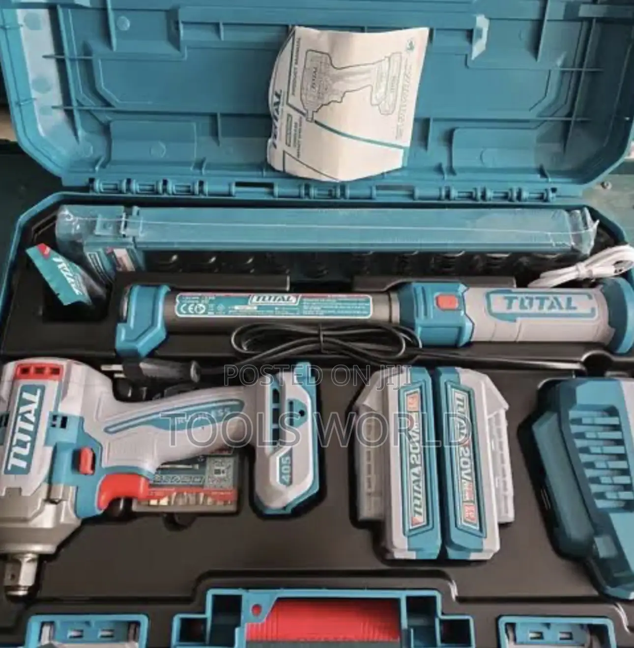 Total 20v Cordless 2pcs Combo – Impact Wrench Work Lamp (Tosli23056)