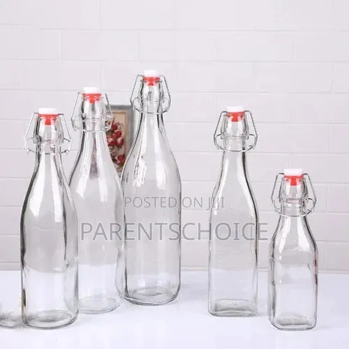 Glass Bottle With Plastic Swing Lid-250ml/500ml/750ml /1000ml- 1pc