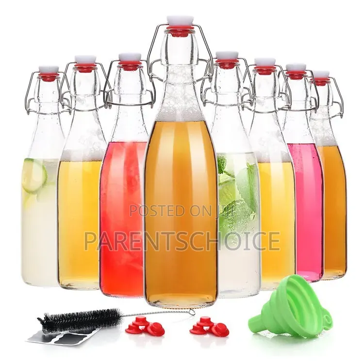 Glass Bottle With Plastic Swing Lid-250ml/500ml/750ml /1000ml- 1pc