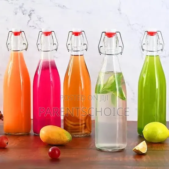 Glass Bottle With Plastic Swing Lid-250ml/500ml/750ml /1000ml- 1pc