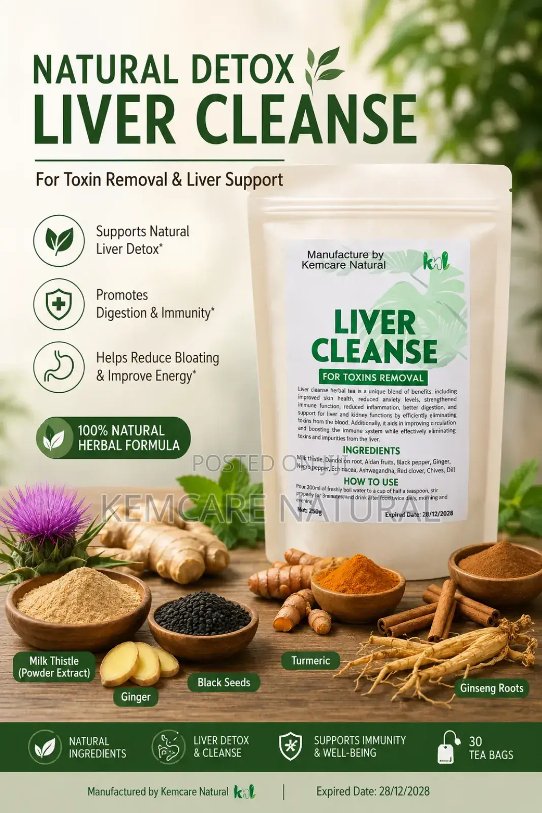 Liver Cleanser Milk Thistle Extract Liver Detox Herbal Tea