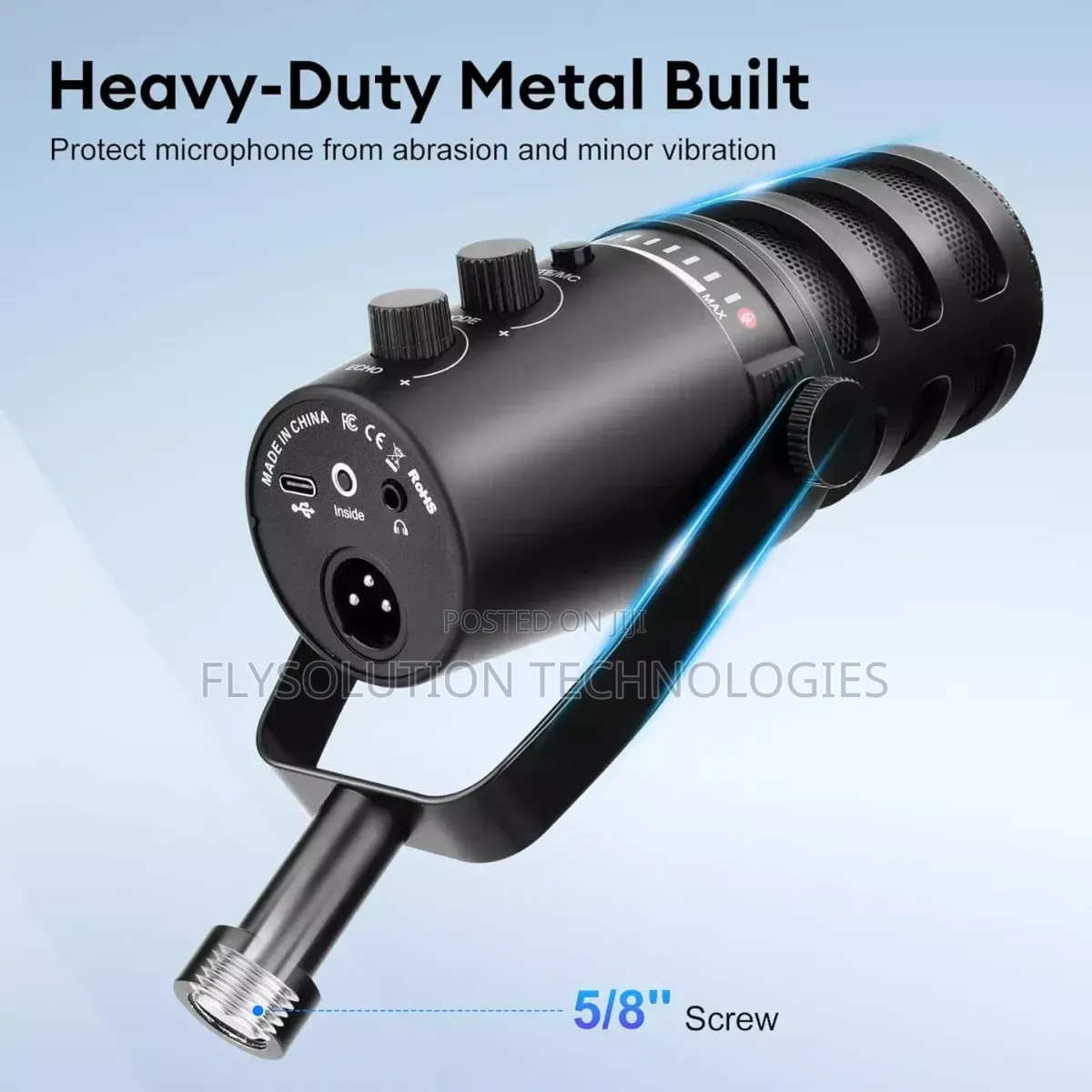Dynamic Podcast Microphone XLR/Usb Echo Adjustable Noise Cancellation