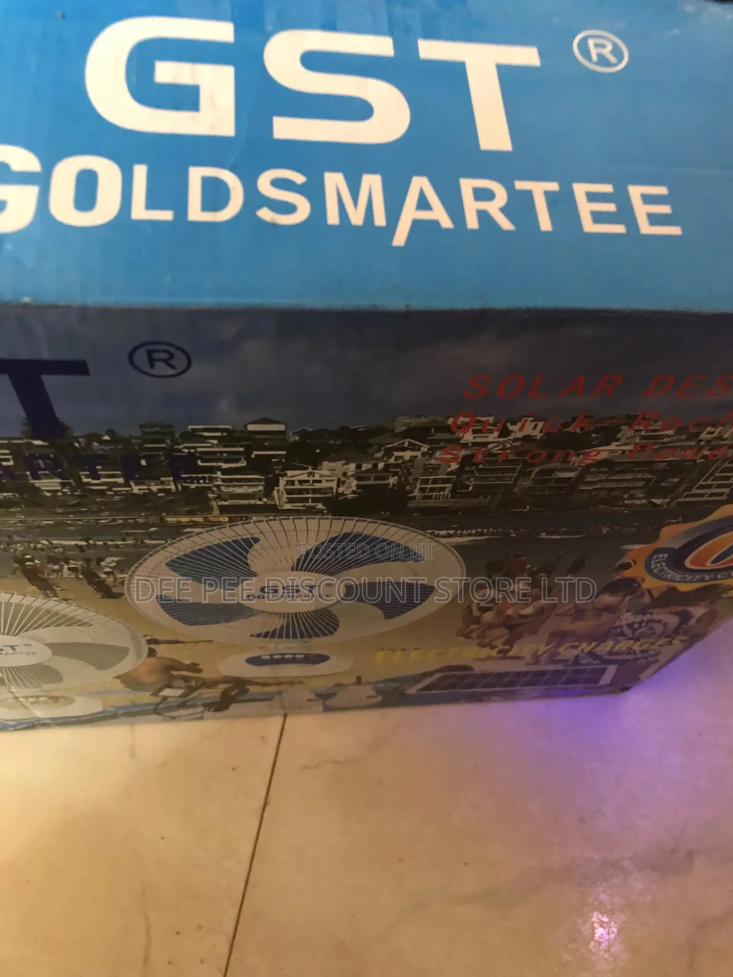 GST 12 Inch Rechargable Solar Table Fan