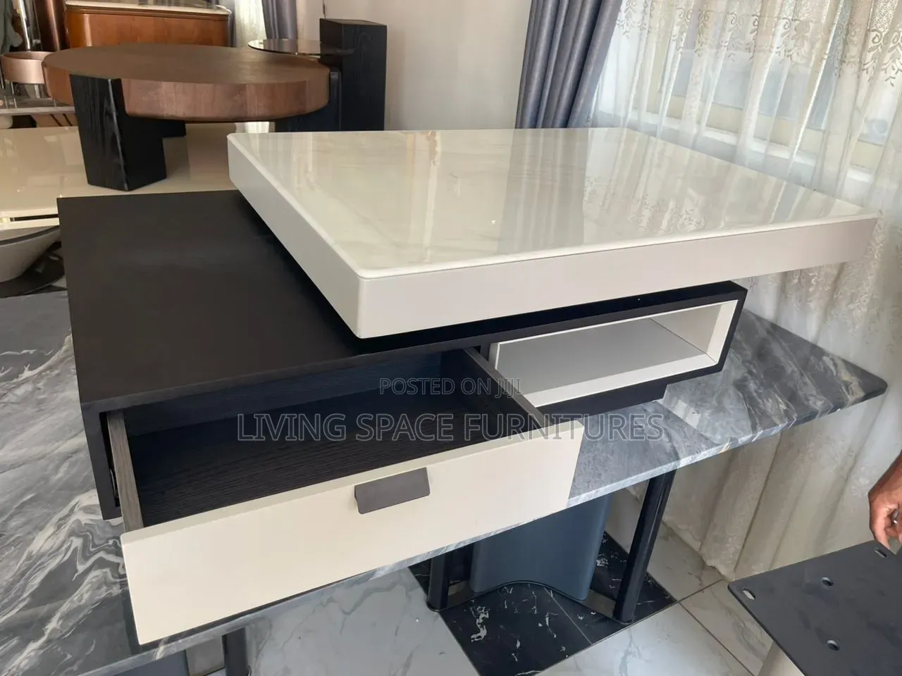 Rotate Marble Top Center Table