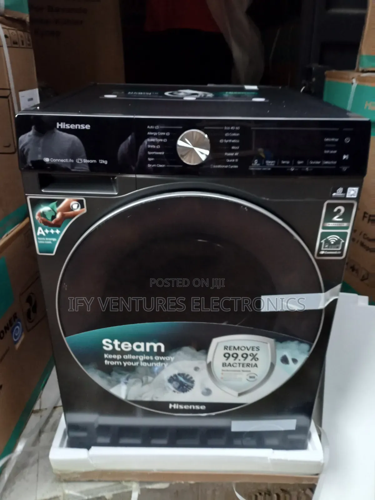 12kg Hisense Wash and Spin, Automatic Washing Machine, Black Color.