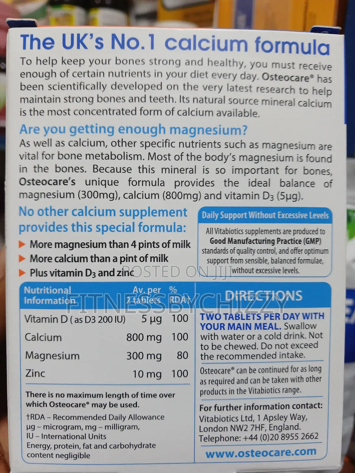 Osteocare Original Calcium Magnesium Vitamin D3 and Zinc