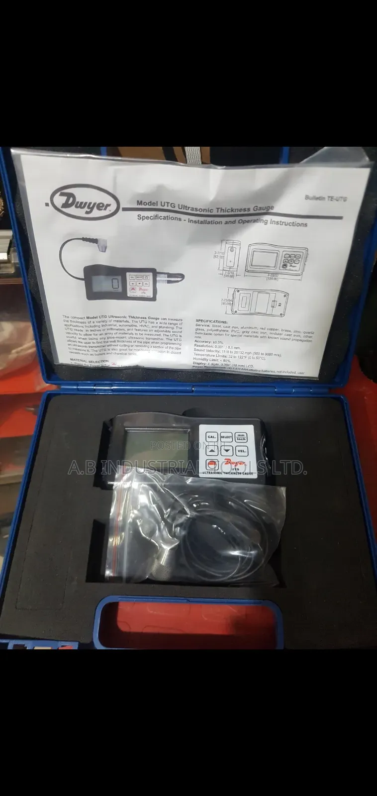 Dwyer Model Utg Ultrasonic Thickness Gauge