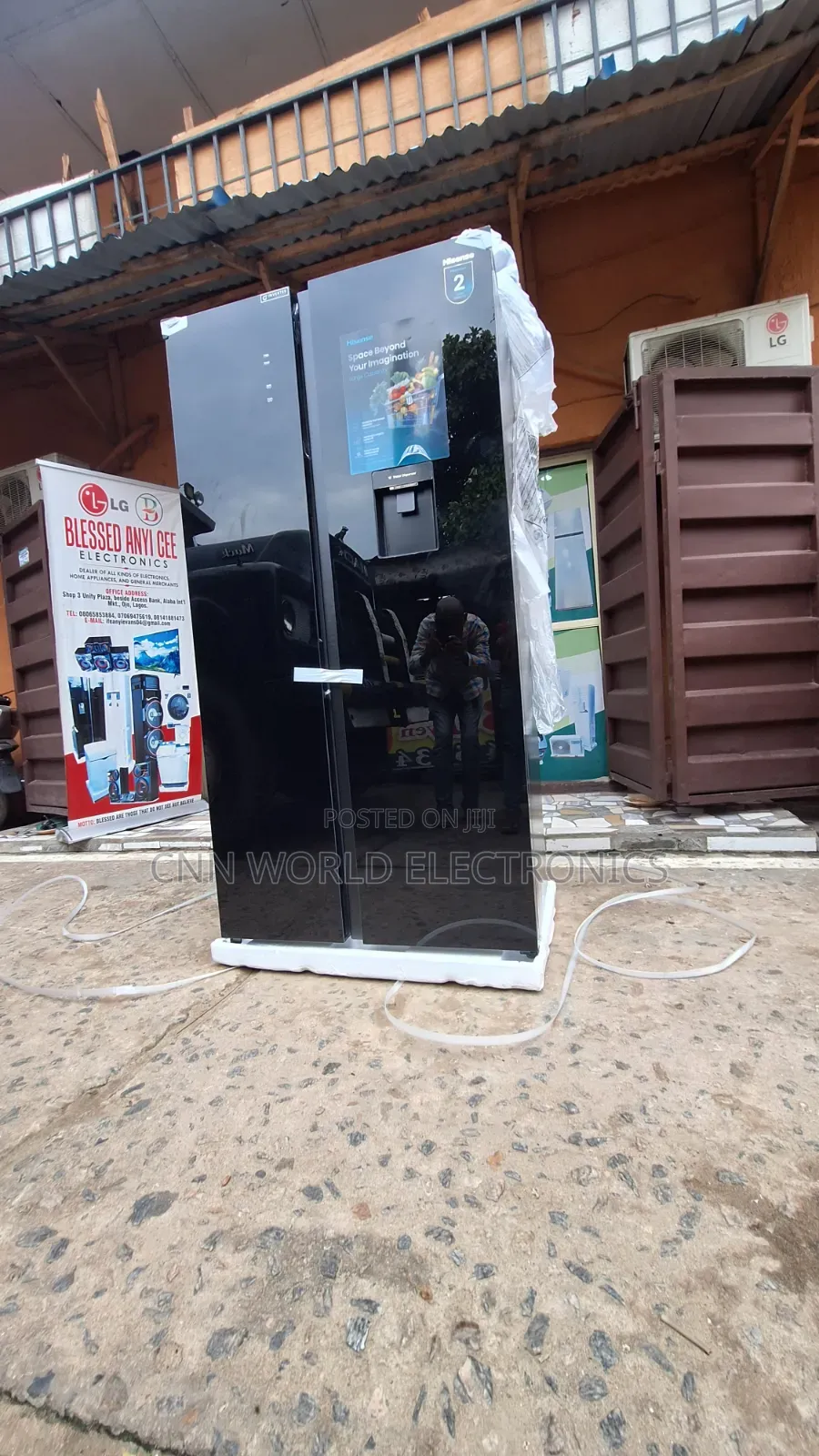 New Hisense 529l Inverter Side by Sidefridge Dispenser Black Mirror