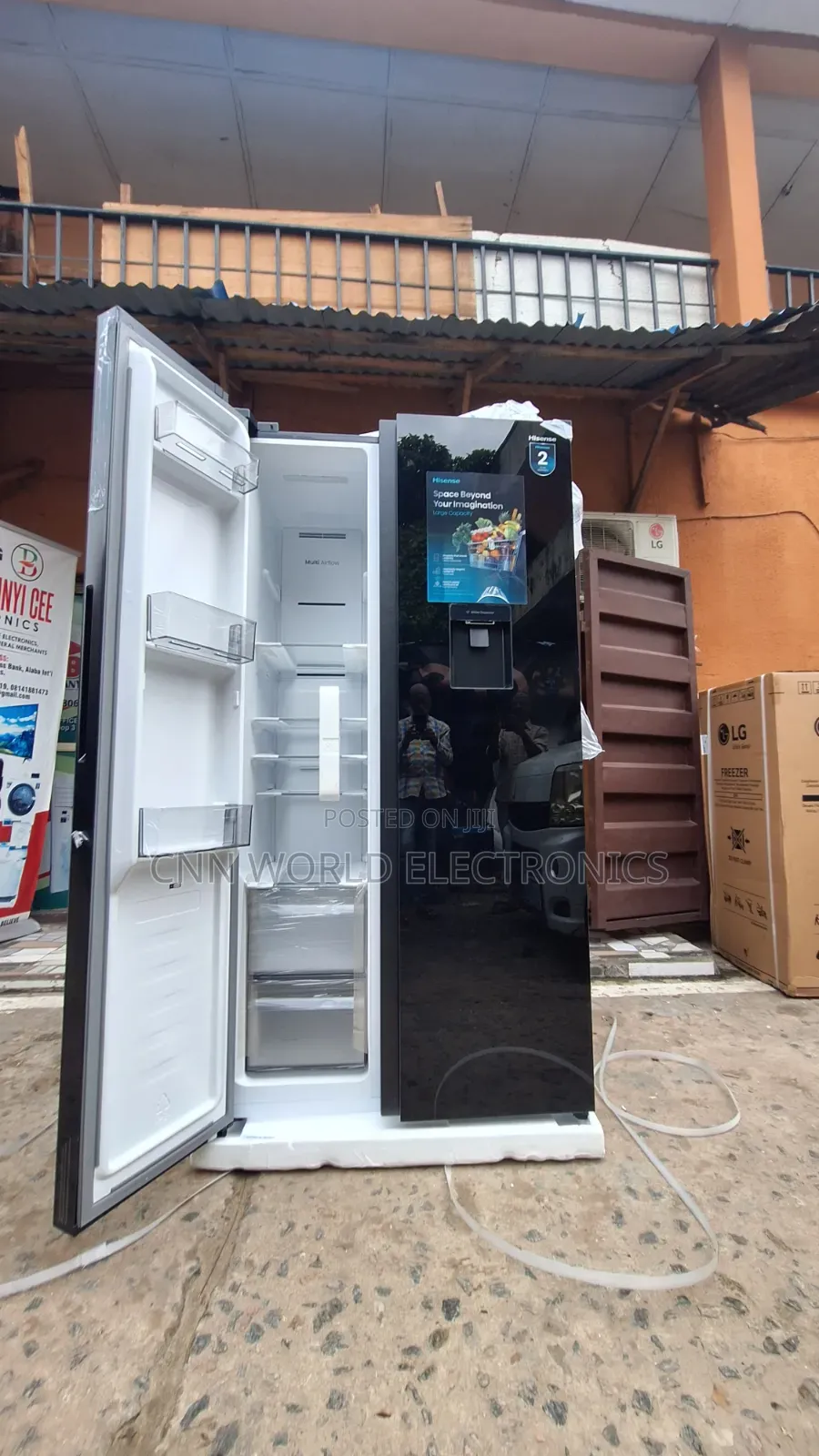 New Hisense 529l Inverter Side by Sidefridge Dispenser Black Mirror