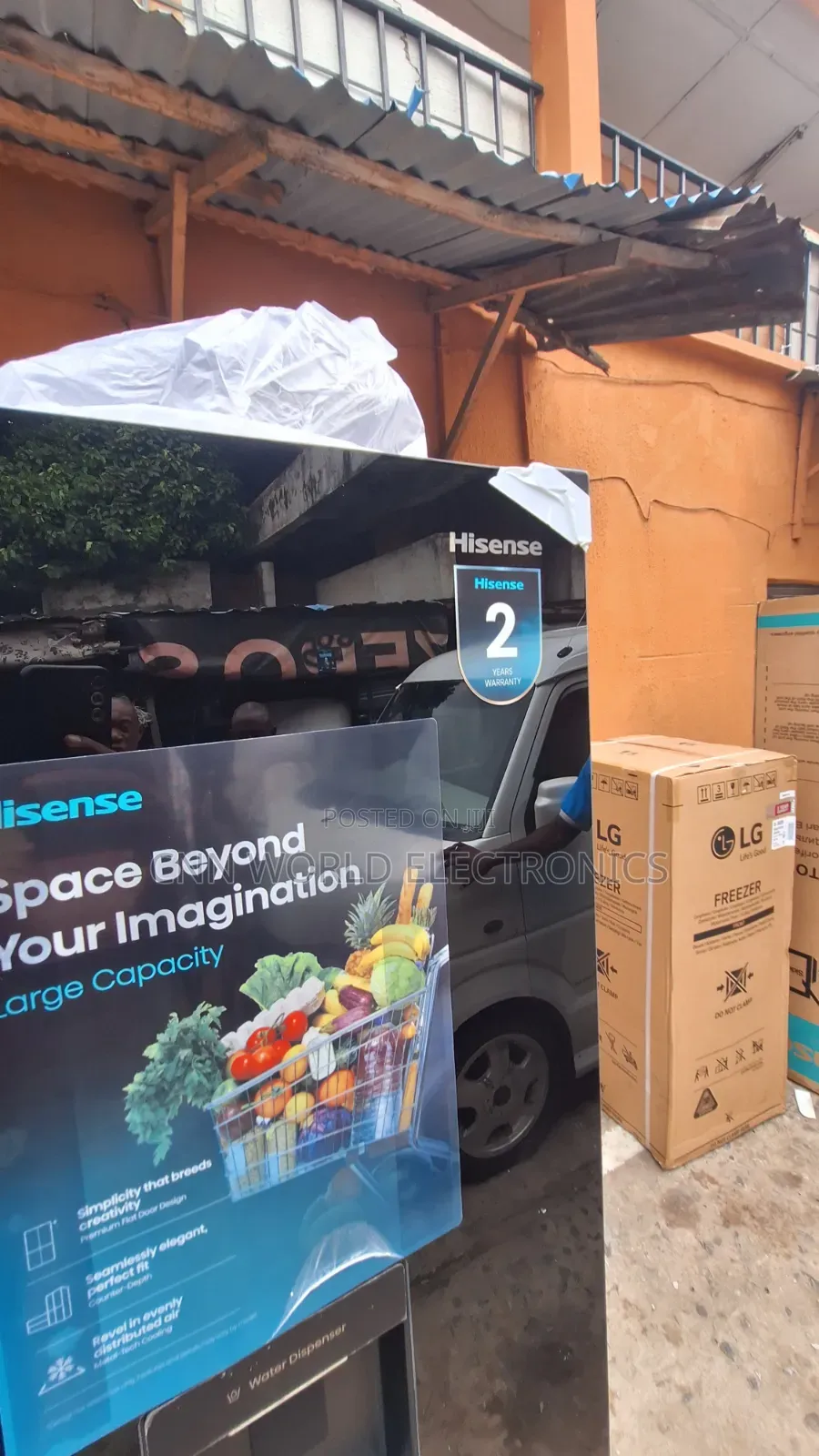 New Hisense 529l Inverter Side by Sidefridge Dispenser Black Mirror