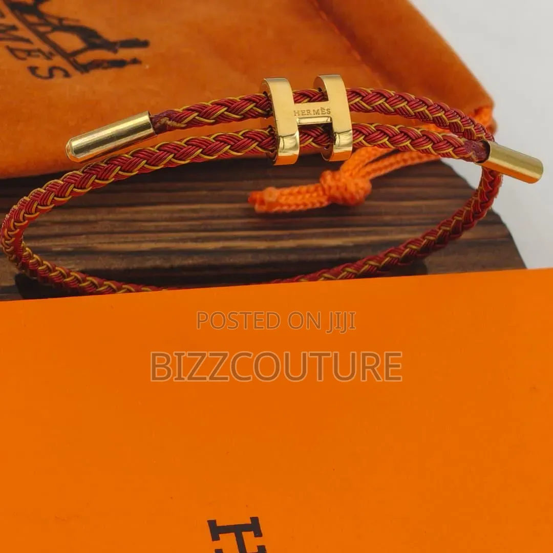 Original Hermes Blue Braided Cord Bracelet Available in Store