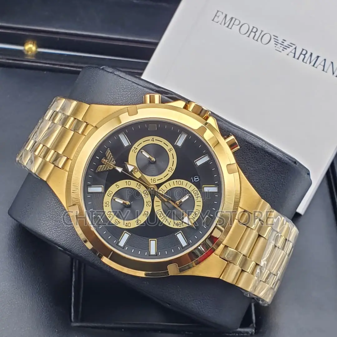 Emporio Armani Quality Luxury Men Chain Strap Wristwatch