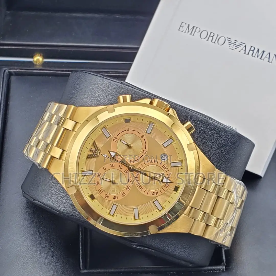 Emporio Armani Quality Luxury Men Chain Strap Wristwatch