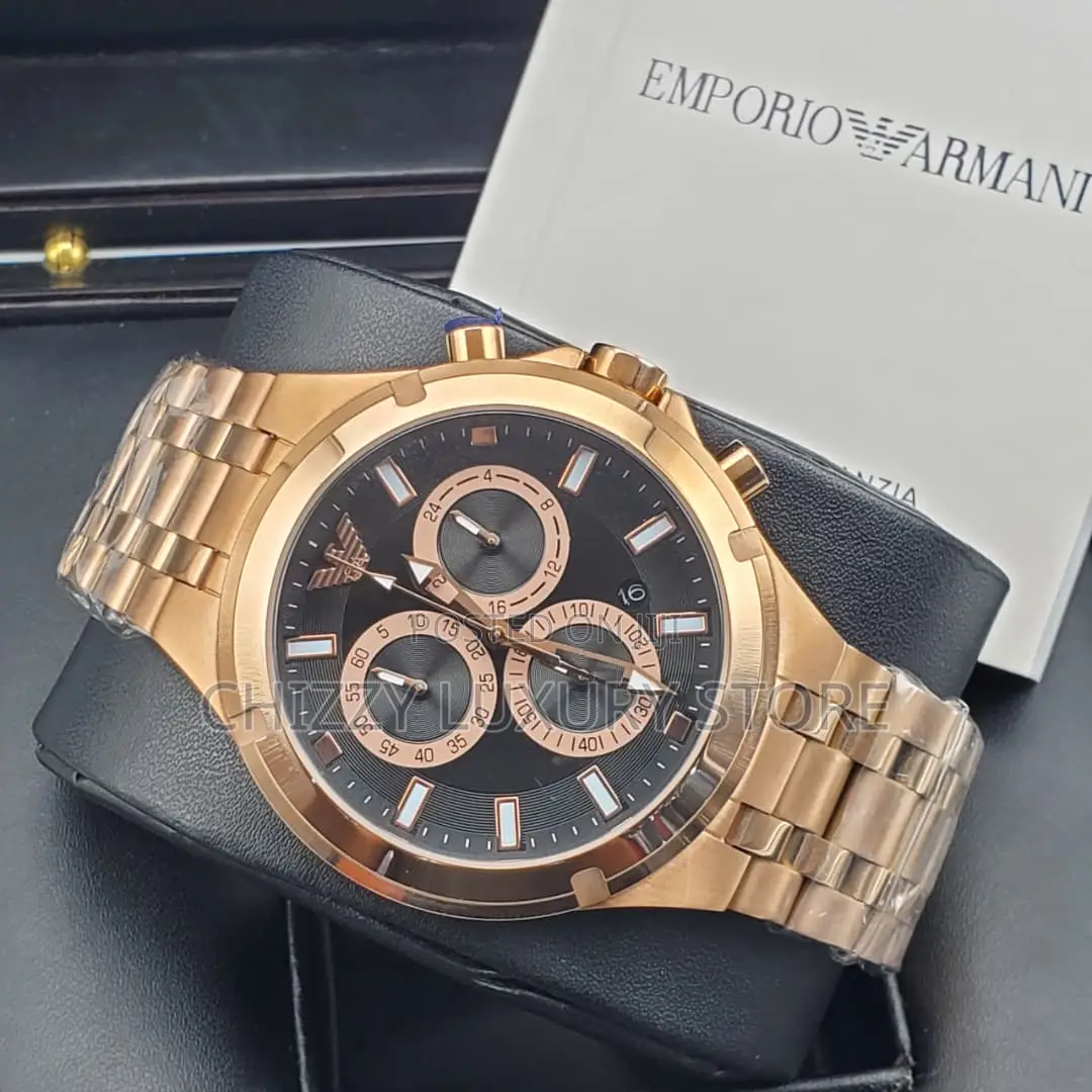 Emporio Armani Quality Luxury Men Chain Strap Wristwatch