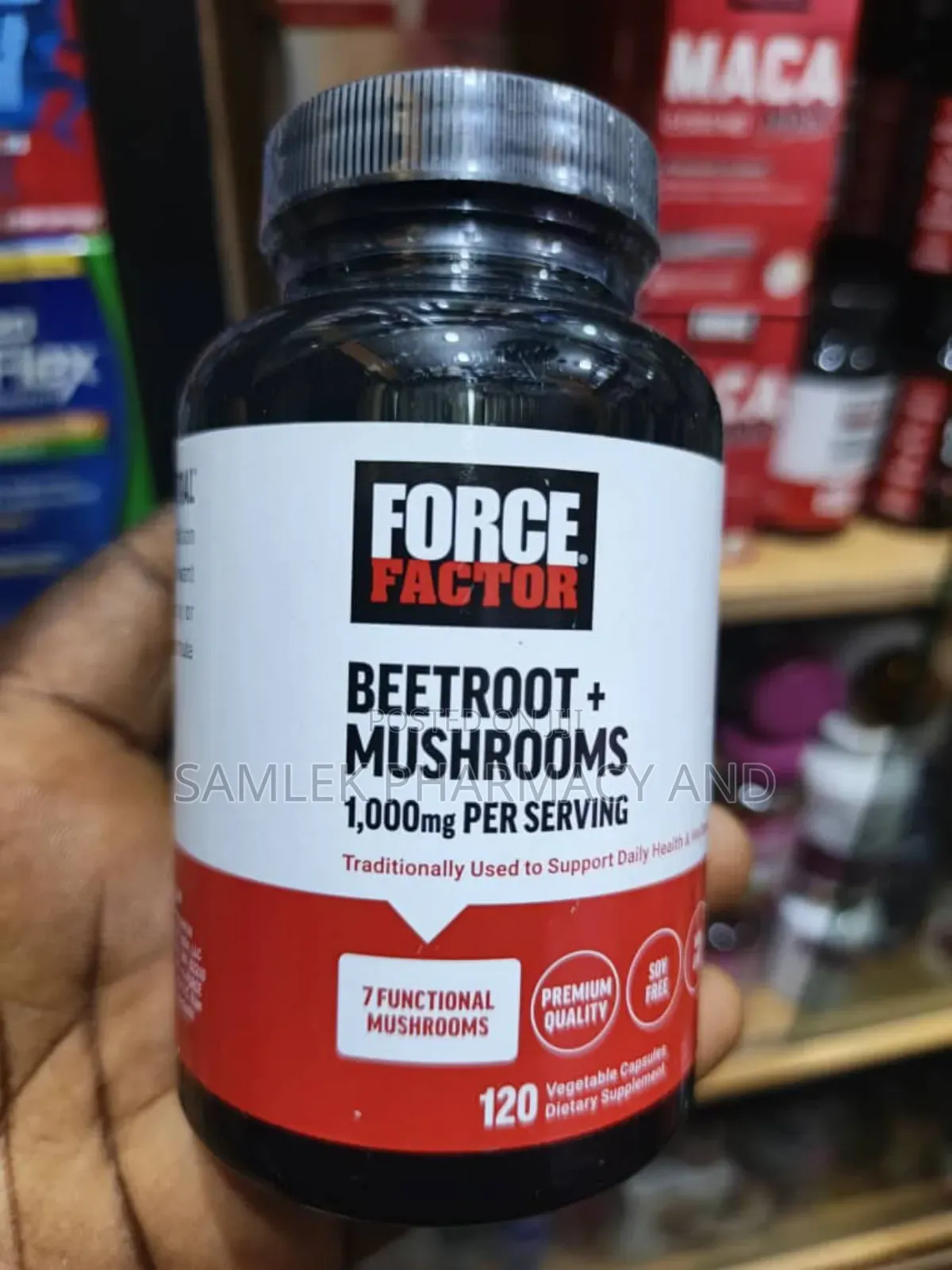 Force Factor Beetroot + Mushrooms 1,000mg for Great Health -120caps
