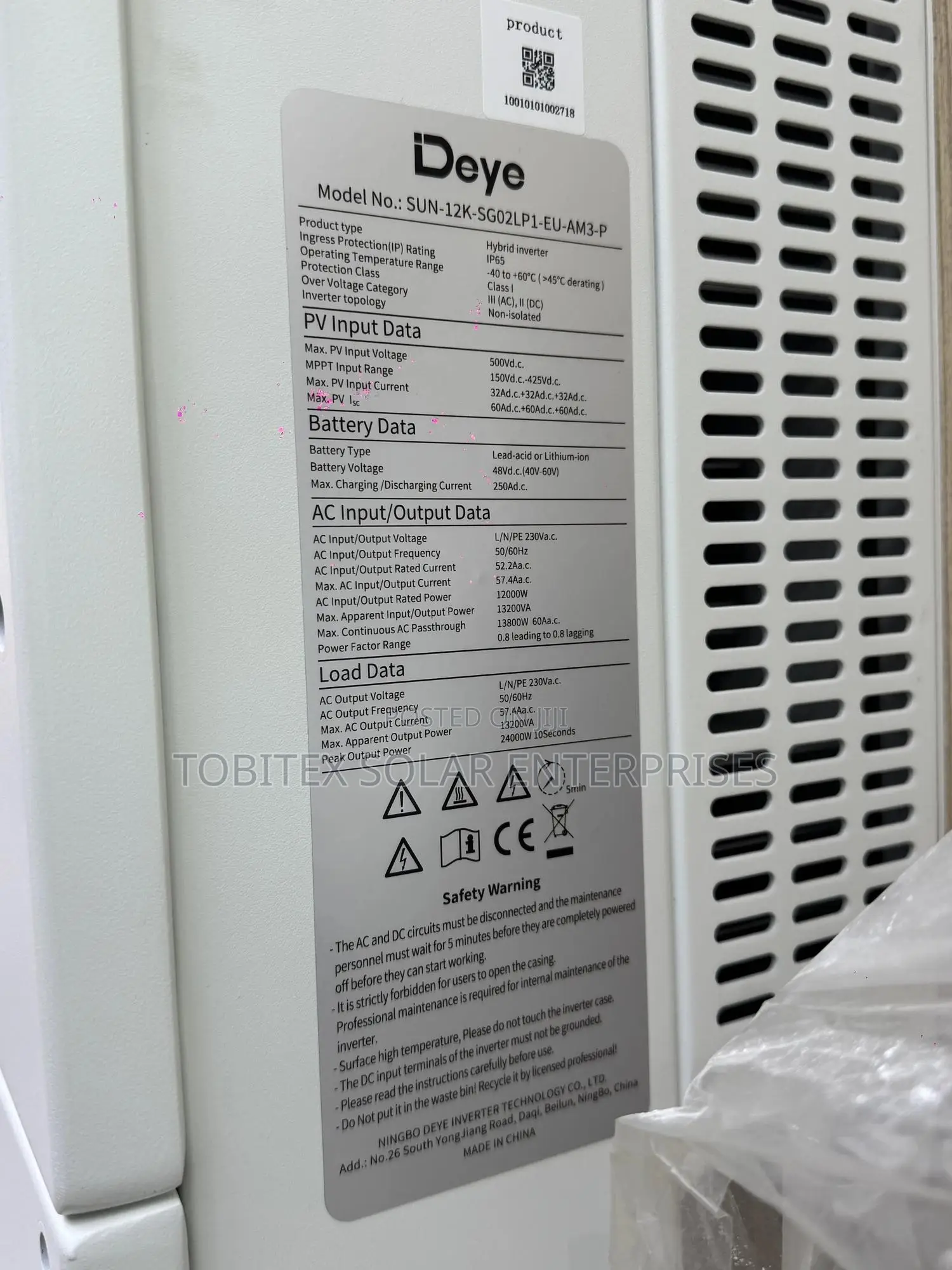 12kva Daye Hybrid Inverter 48v
