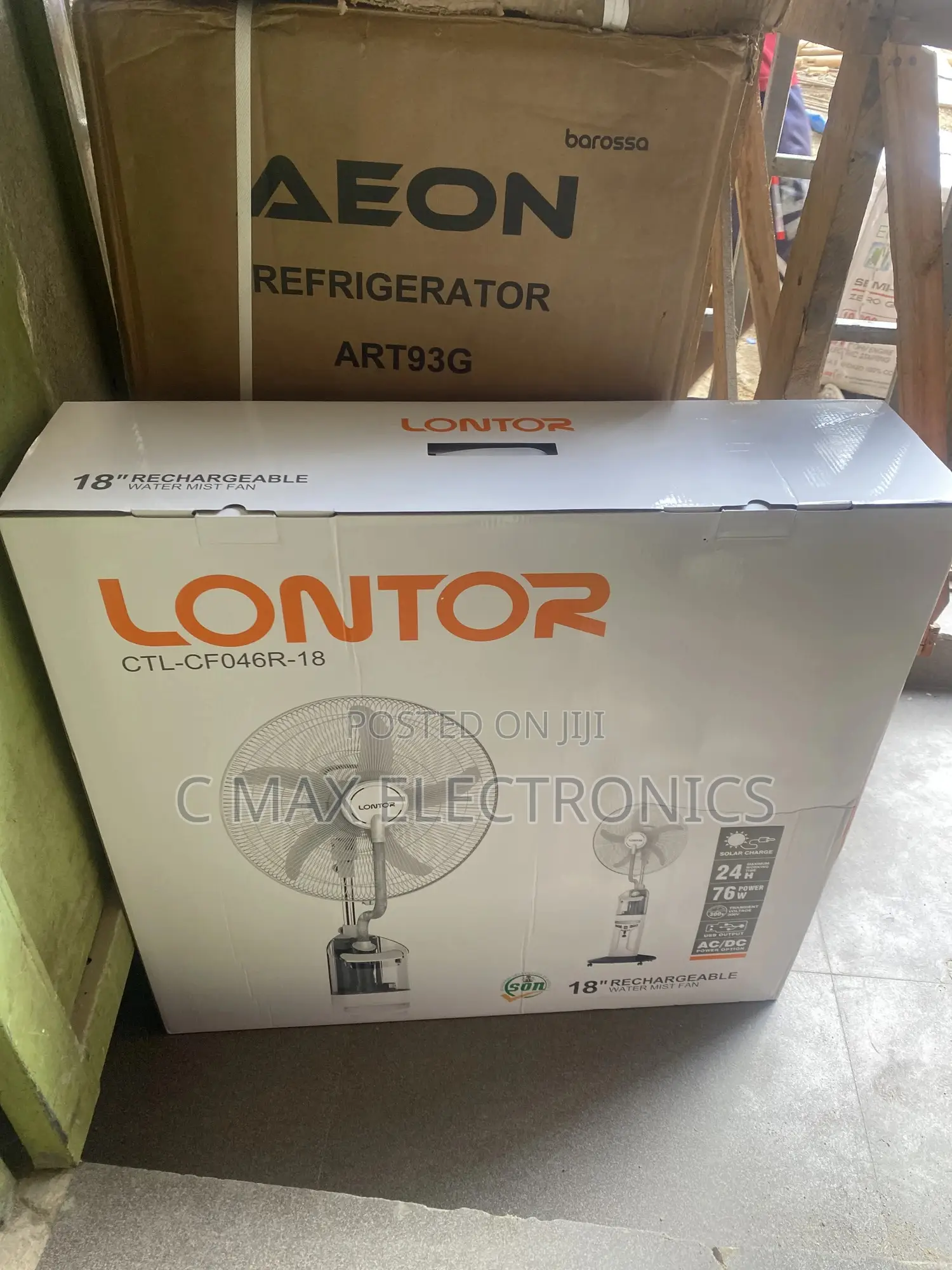 Lontor 18” Rechargeable Water Mist Fan