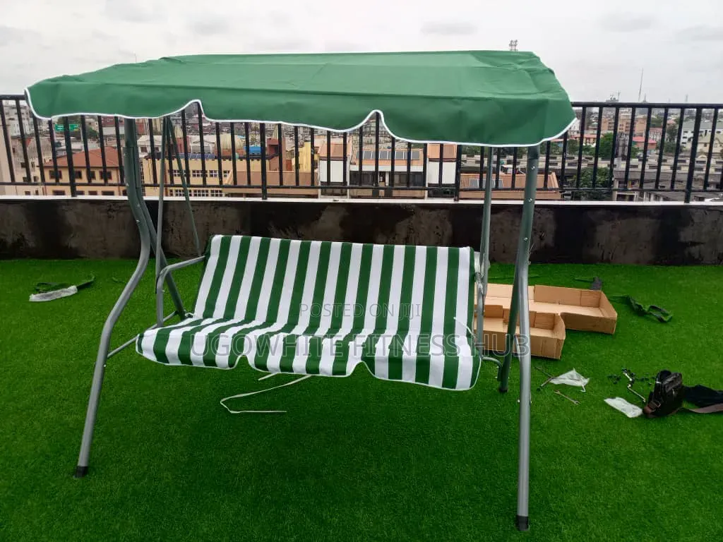 3-Seater Metal Patio Swing Chair With a Matching