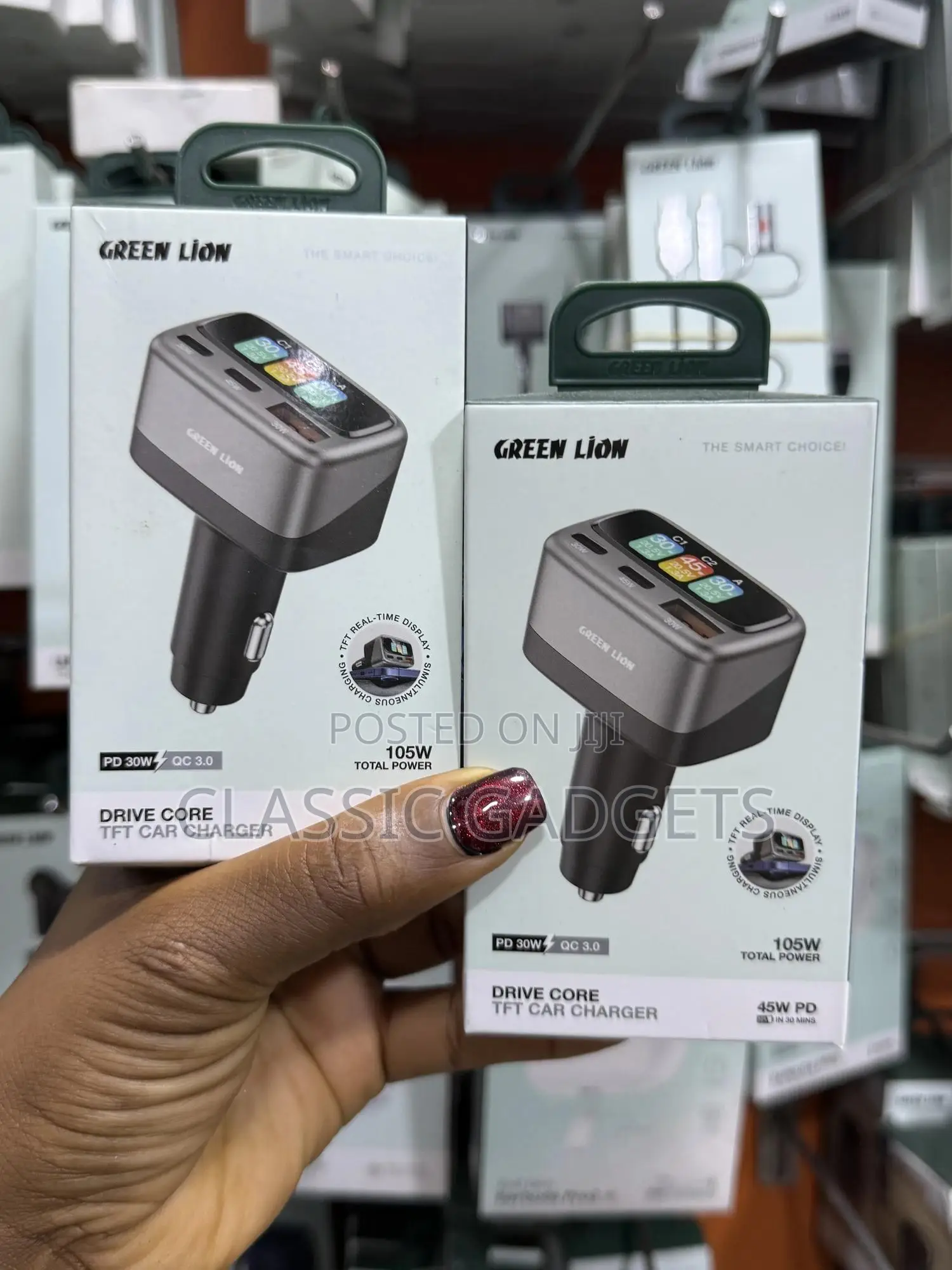 Green Lion Drive Core TFT Car Charger