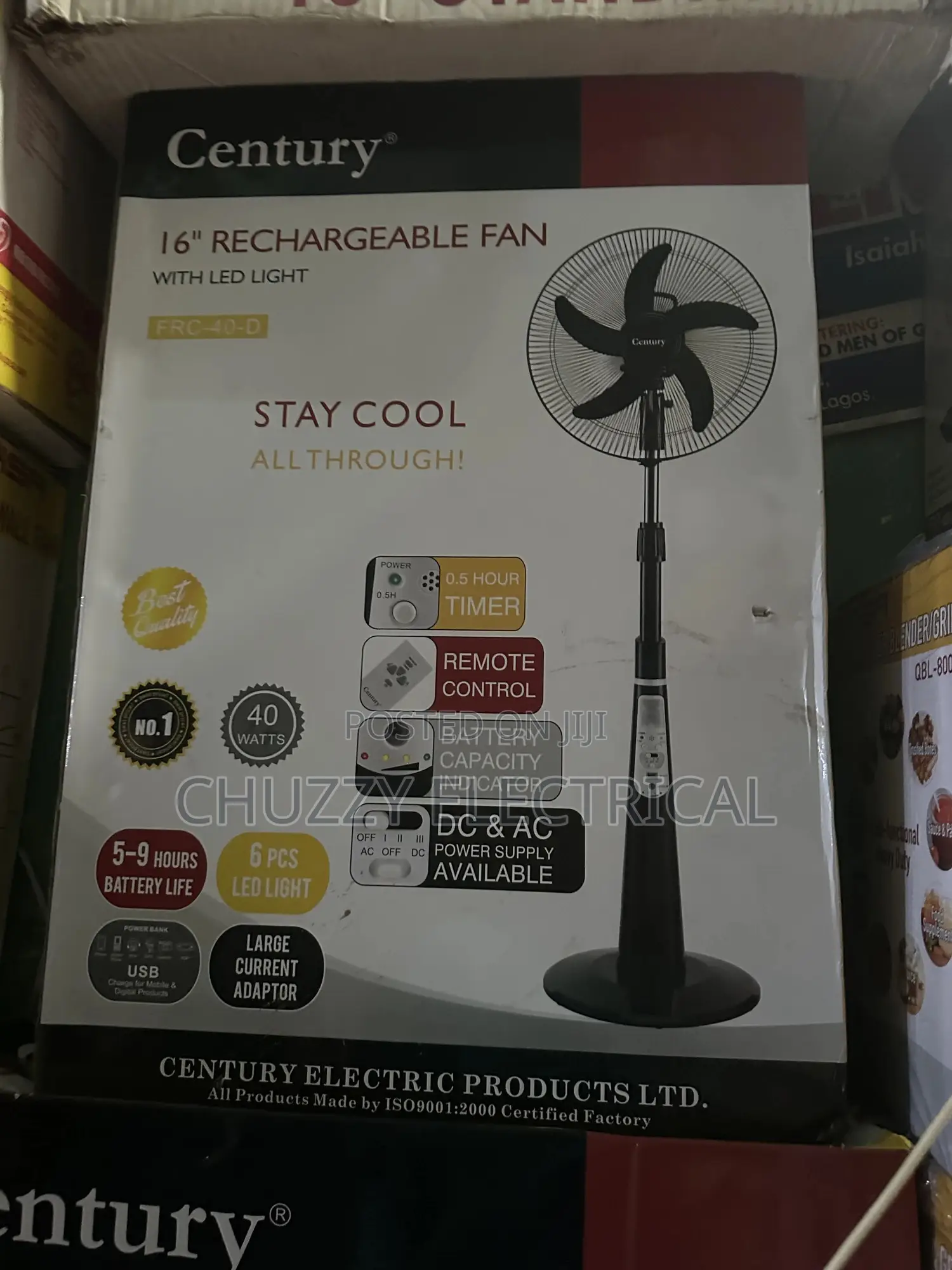 16" Rechargeable Fan