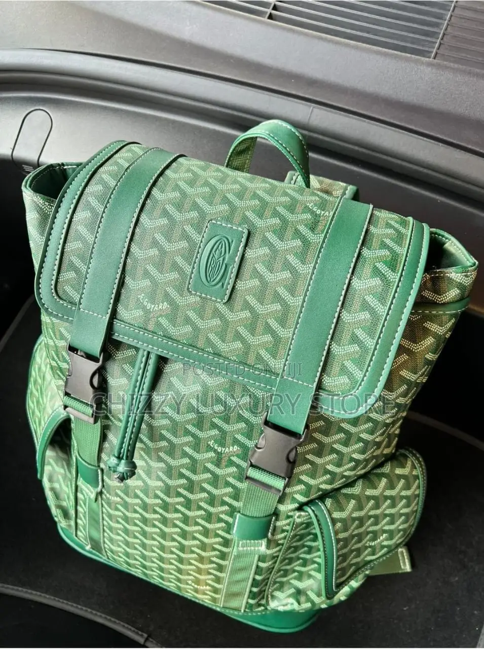 Goyard Quality Luxury Men Genuine Leather Backpack