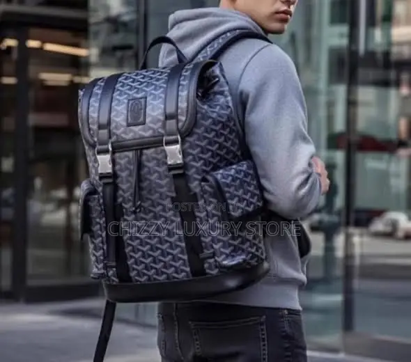 Goyard Quality Luxury Men Genuine Leather Backpack