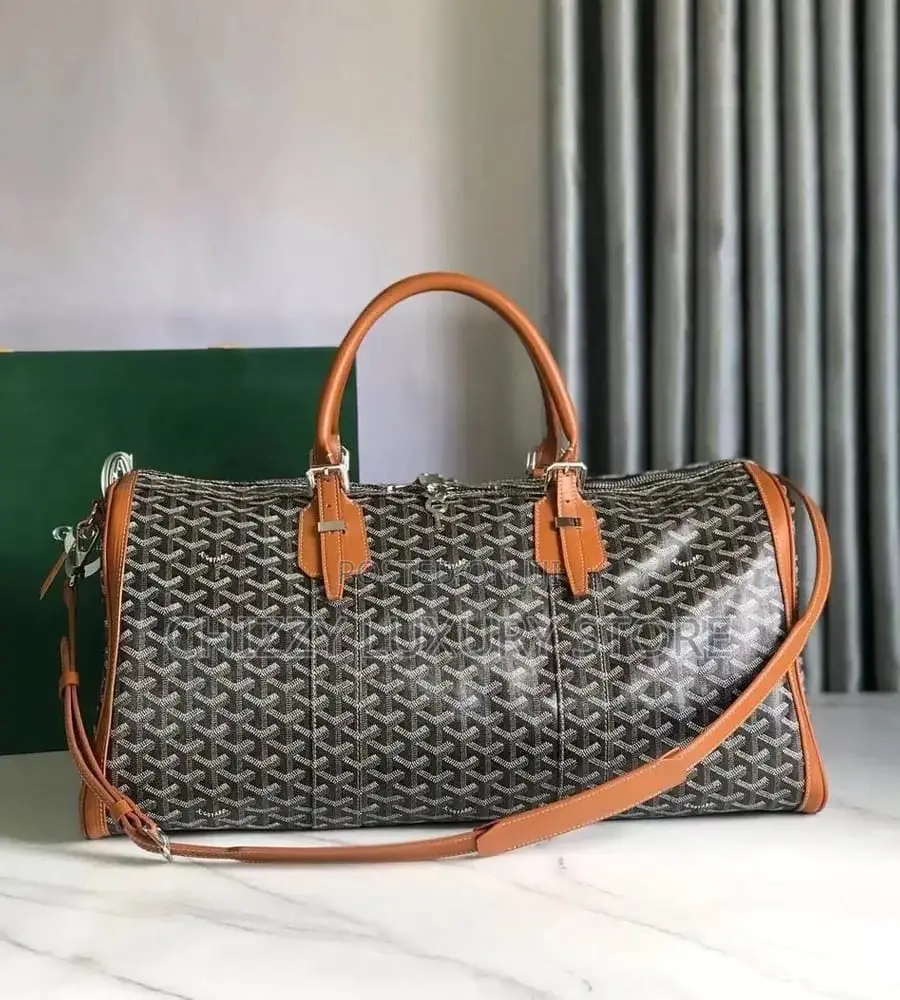 Goyard Quality Luxury Men Genuine Leather Duffle Bag
