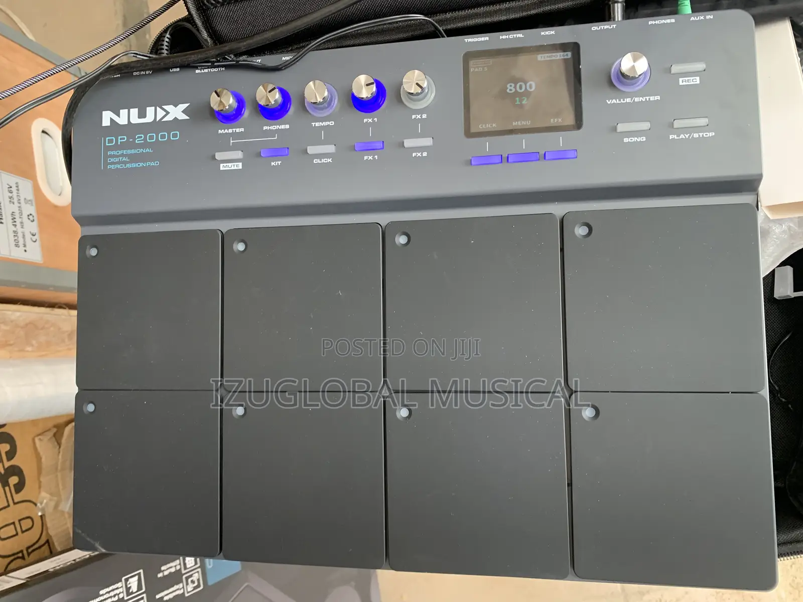 Nux Dp-2000 Digital Percussion Pad With 8 Velocity Sensitive Pads,