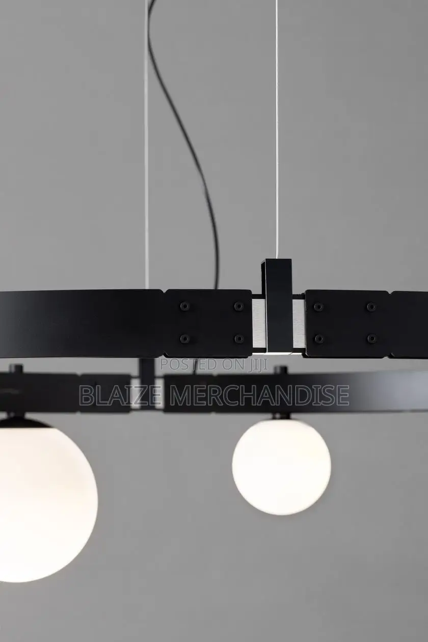 Circular Stant Pendant Chandelier Lamp, Black