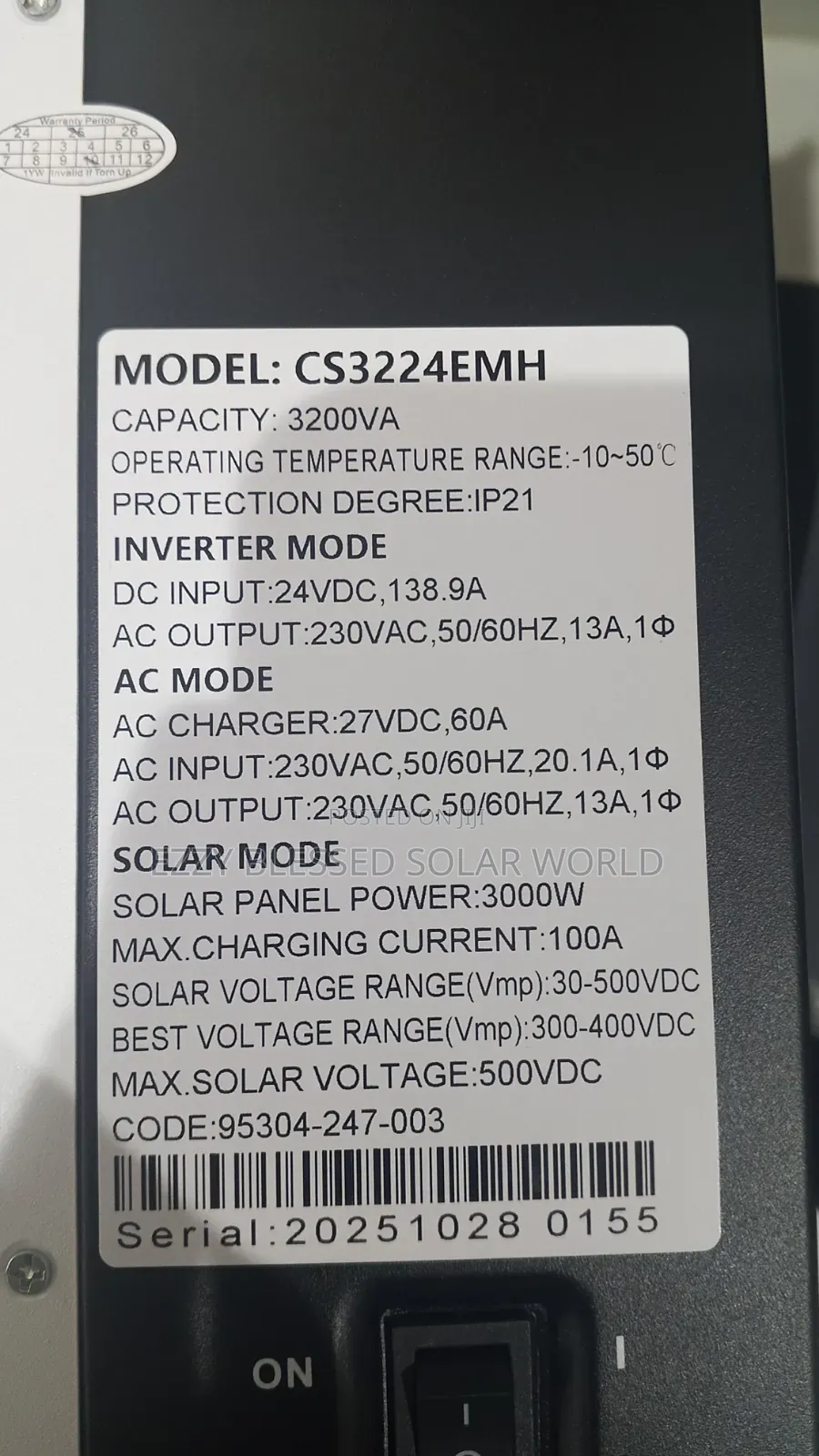 3.2kw 24v Chrisolar Hybrid Inverter