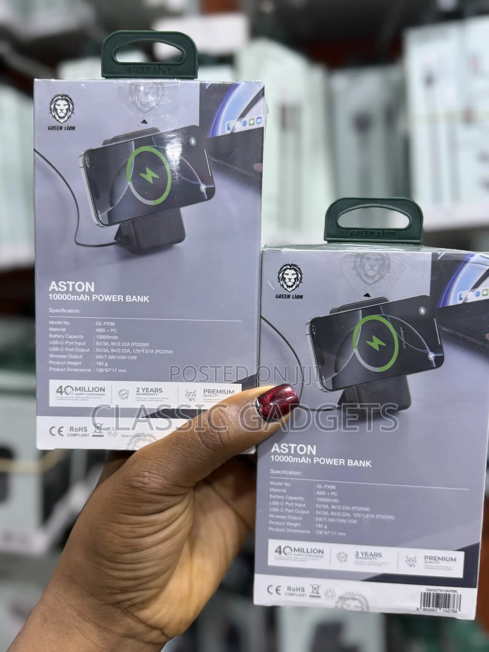 Green Lion Aston 10000mah Power Bank - Black
