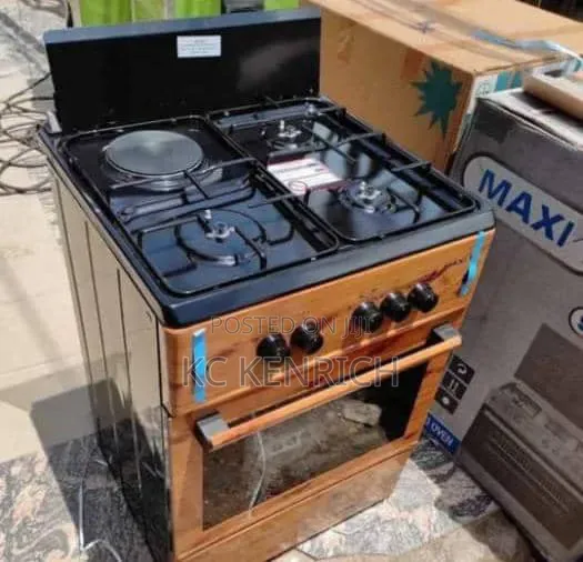Maxi (Wood Type) 3 Burner Gas, 1 Electric Hot Plate With Oven 60 by 60