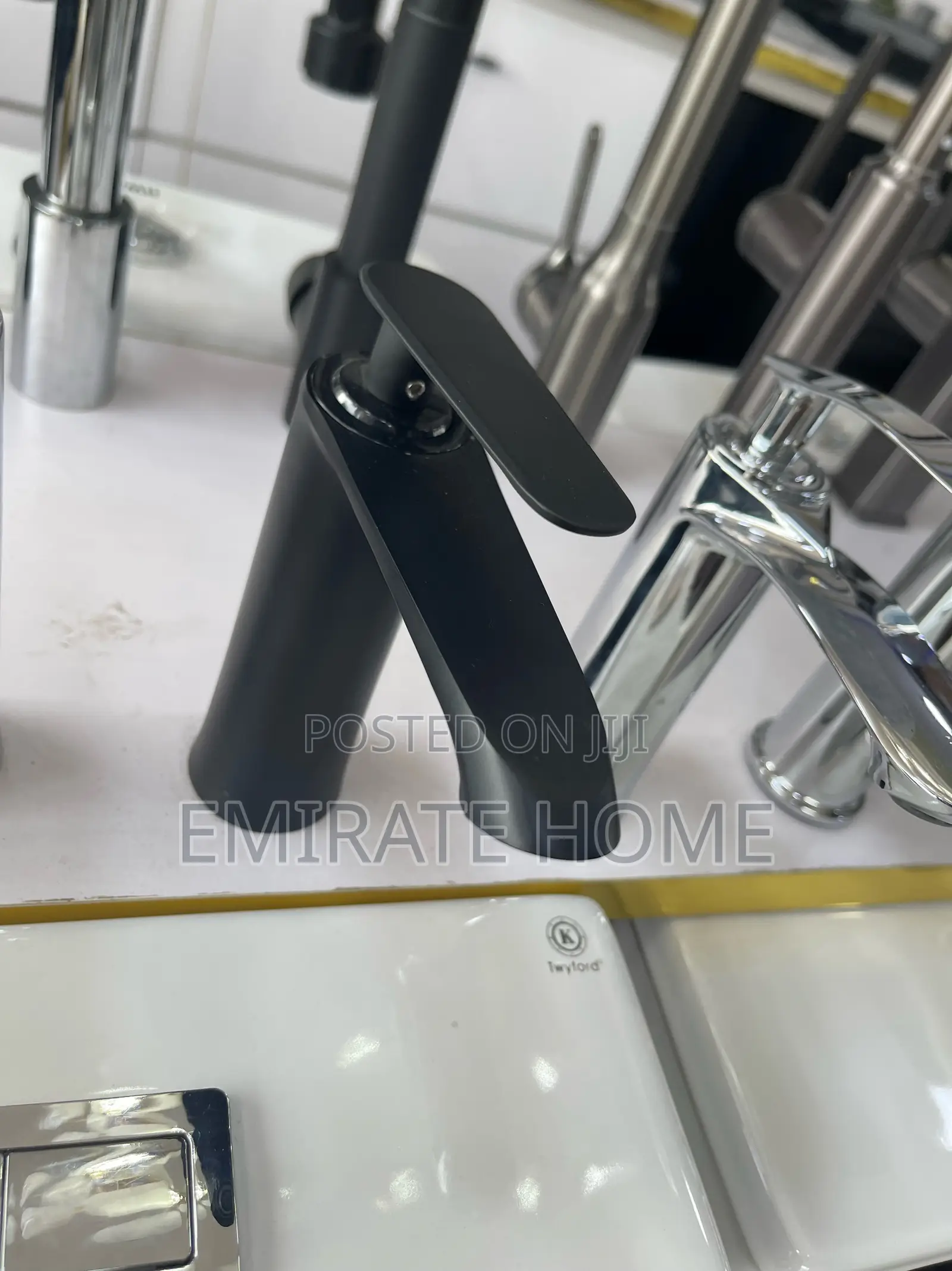 Black and Stainless Basin Hot and Cold Tap