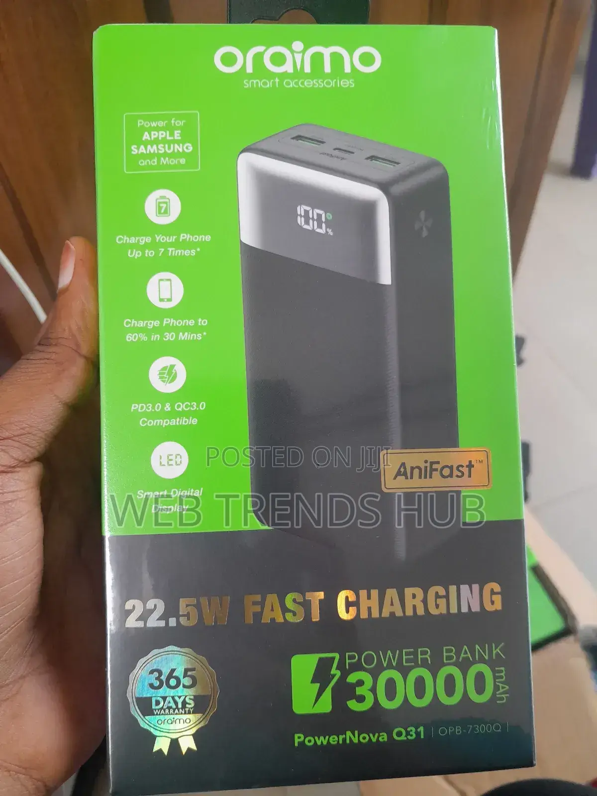 Oraimo 30,000mah Powerbank Q31 (Opb-7300q) - 22.5w Fast Charging