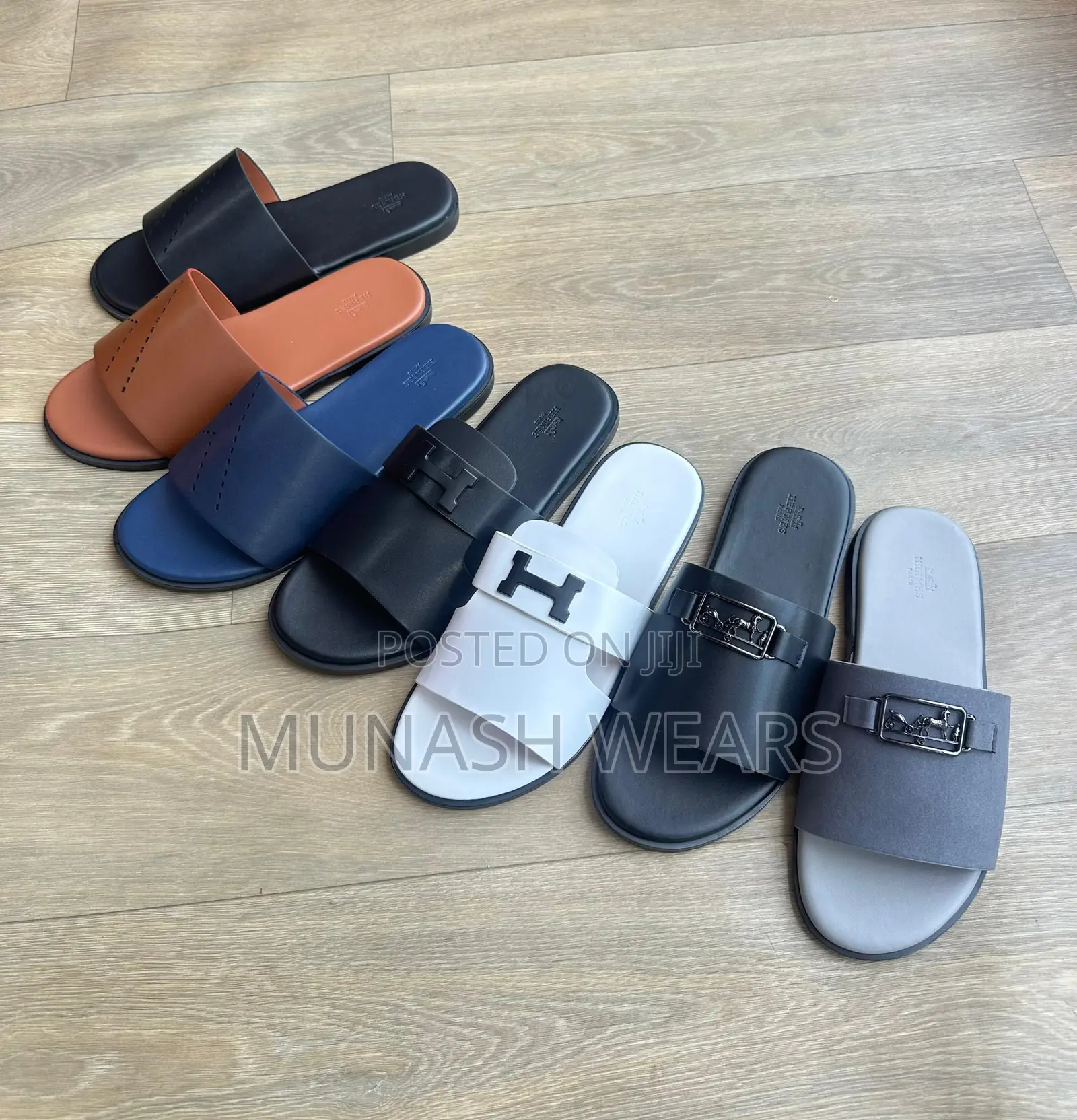 Hermes Leather Slipers 40-46