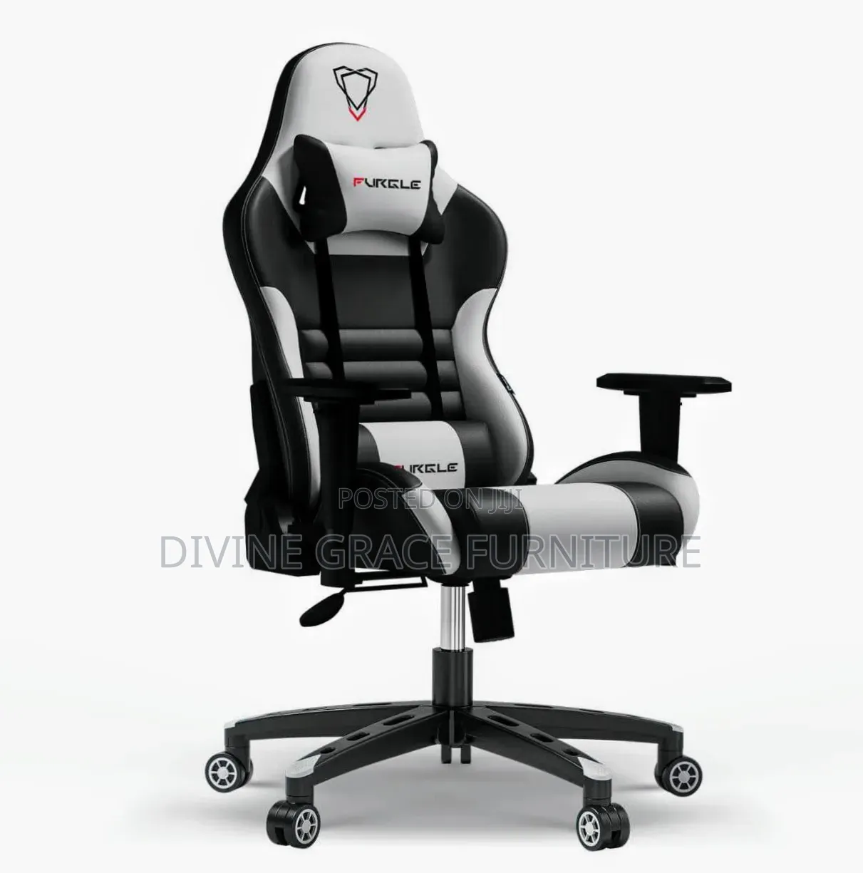 White and Black Premium Gaming Chair