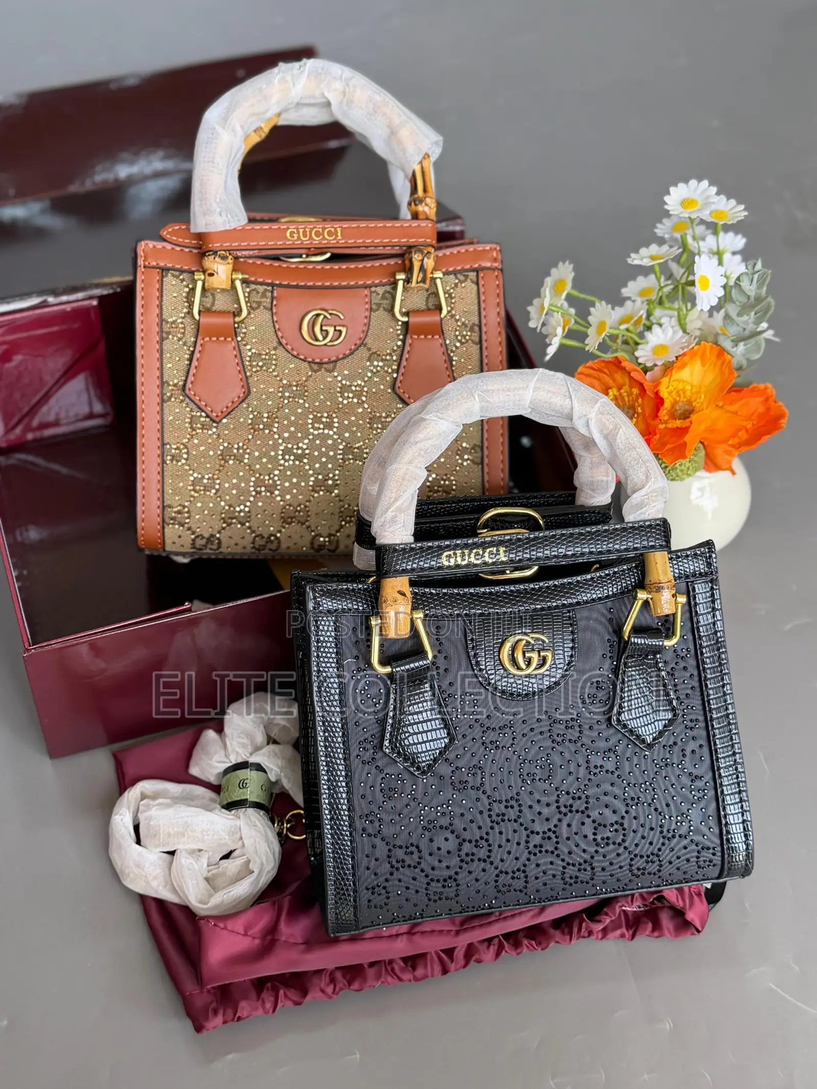 Luxury Gucci Diana Mini Gg Bag Colors:Black, Brown Comes Fully Boxed