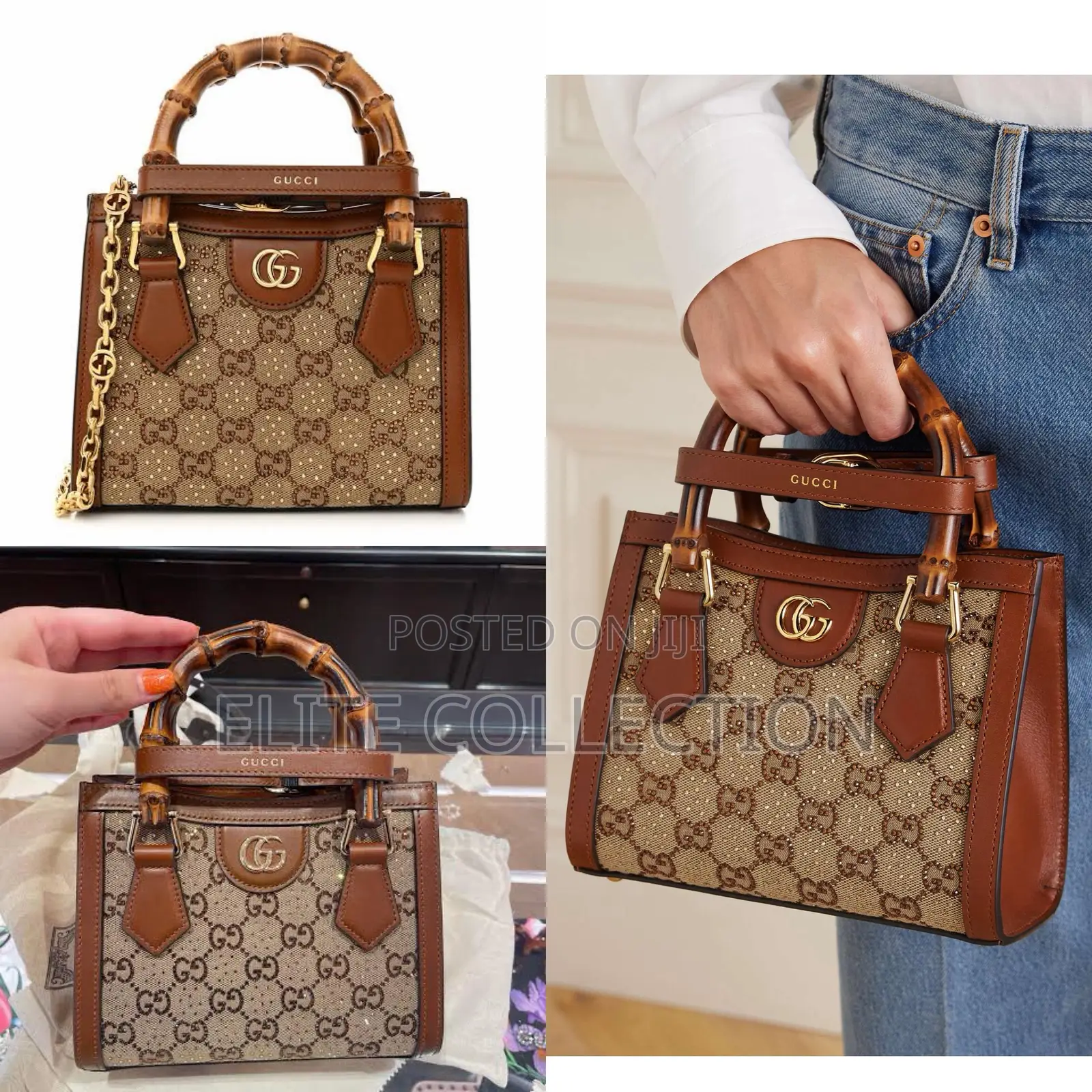 Luxury Gucci Diana Mini Gg Bag Colors:Black, Brown Comes Fully Boxed