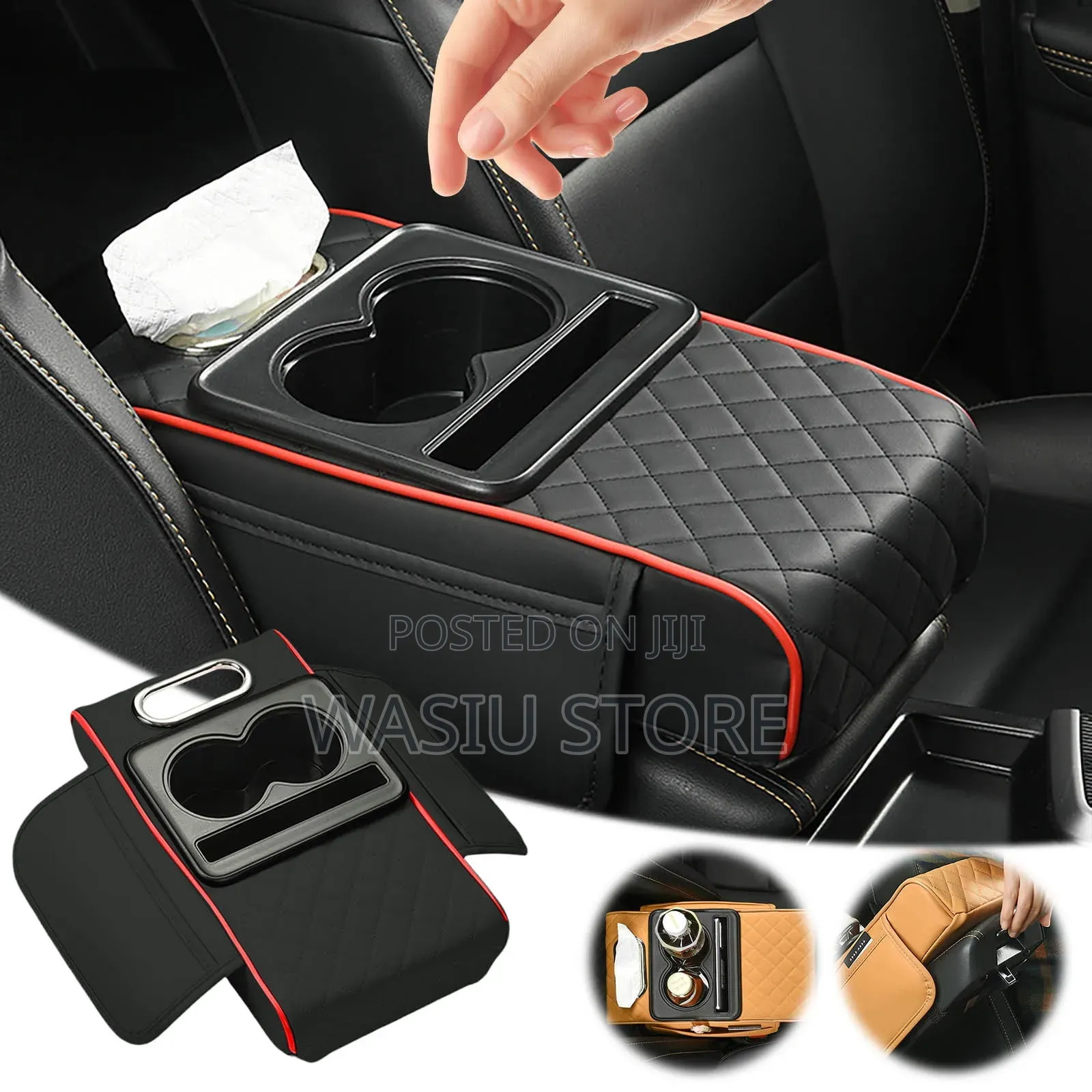 Multi-Functional Car Armrest Organizer and Cushion